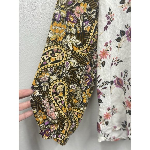 Jane and Delancey Women's Floral Blouse Top Size XL Multicolor Boho Paisley - Picture 3 of 8